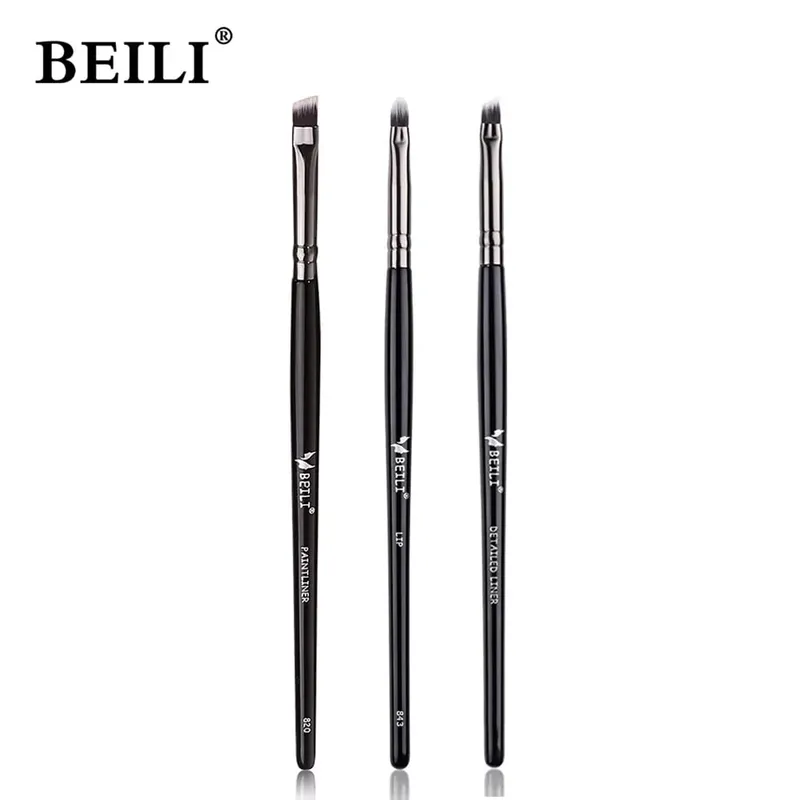 3pcs Makeup Brush Set Blade eyeliner brush fine oblique head eyebrow brush outline eyeliner ultra-thin eye shadow brush makeup b