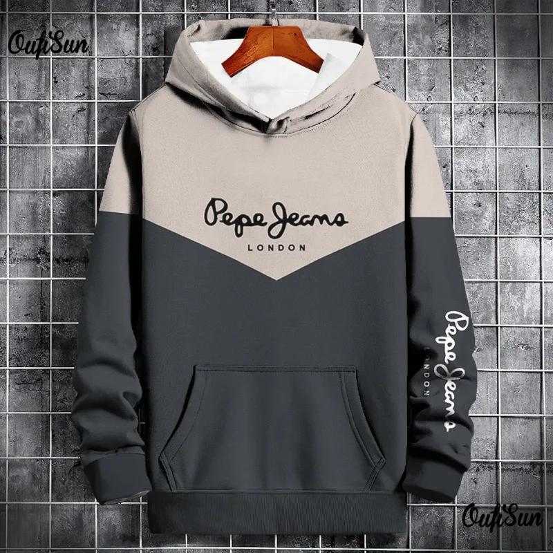 Autumn and Winter Casual Men's Hoodies Funny Splice 3D Print Sweatshirts Outdoor Sports Pullover Fashion Trend y2k Clothes Tops