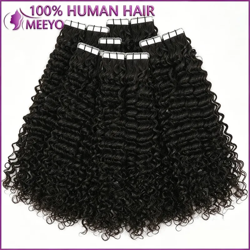 Deep Wave Curly Tape in Hair Extensions 