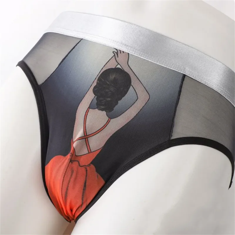 Novelty Cartoon Mesh Briefs Men Underwear NEW 2026 Male U Convex Pouch Underpants Plus Size XL-4XL — image 13