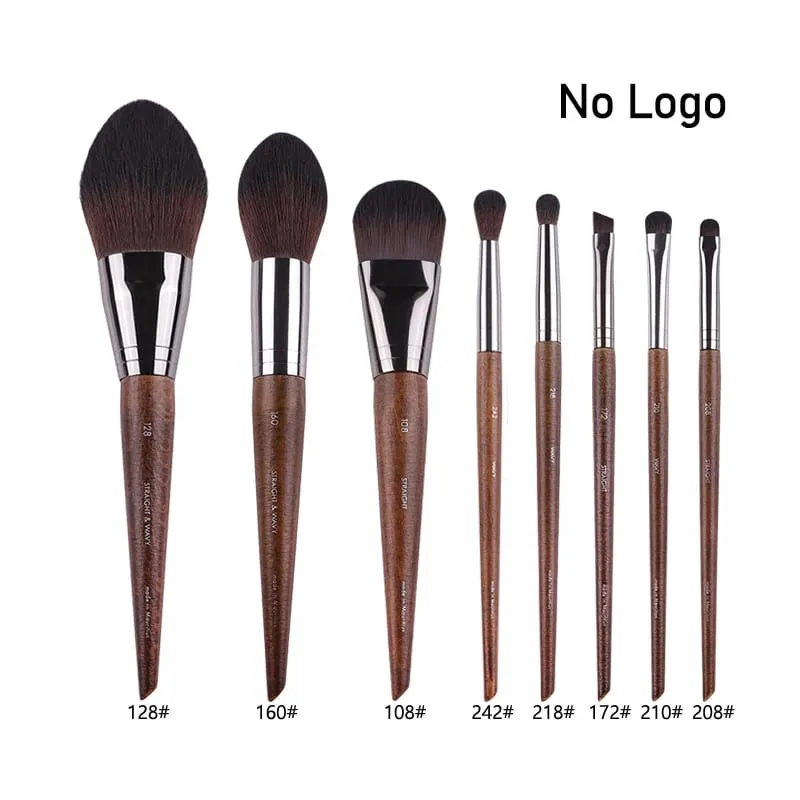 Naturligt træ Øjenmakeup børster hele sæt Pro Crease Øjenskygge Make-up kit smudge highlighter øjenbryn Læbevippebørste praktisk