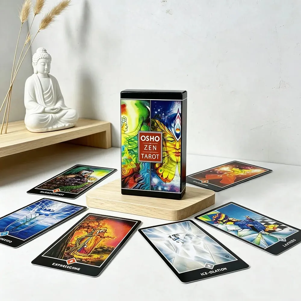 Osho Zen Tarot Cards 79Pcs English Version Divination Board Game Cards Game– Mindfulness & Meditation Deck for Spiritual Growth