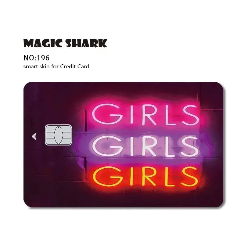 Magic Shark Meme Poke Dog Matte PVC Shockproof Sticker Film Skin Cover for Debit Credit Bank Card No Fade