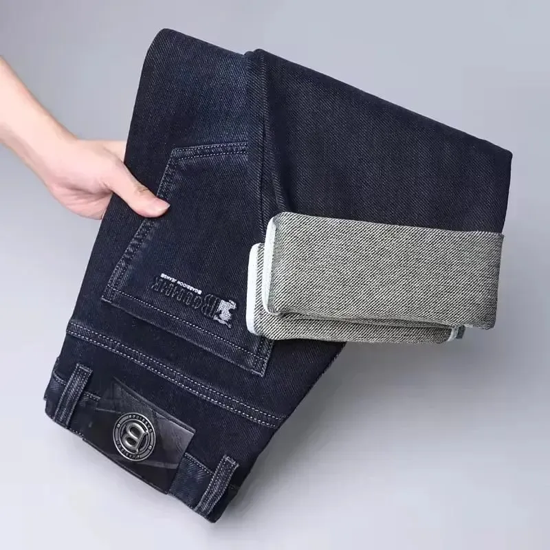 Brand Men's Straight-leg Jeans High-quality Light Luxury Embroidered Casual Versatile Fashion Slimming Smooth Silhouette Style — image 2