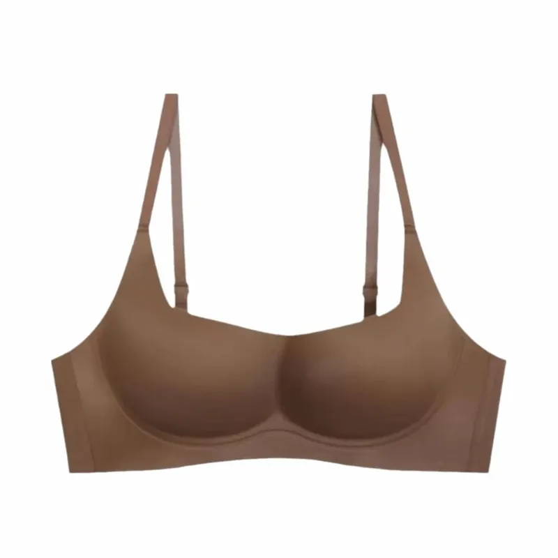 Anti-sagging Lingerie Bras Thin Lingerie Solid Color Gathered Underwear Skin-Hugging Up Top Collect Side Breasts Non-Wire Bra — image 6