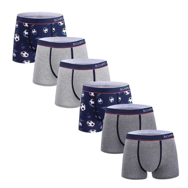 6 Pieces Solid Color Men's Panties BONITOS Letter Waistband Boxer Briefs Cotton Underwear Mens Boxers Classic Men Underpants — image 21