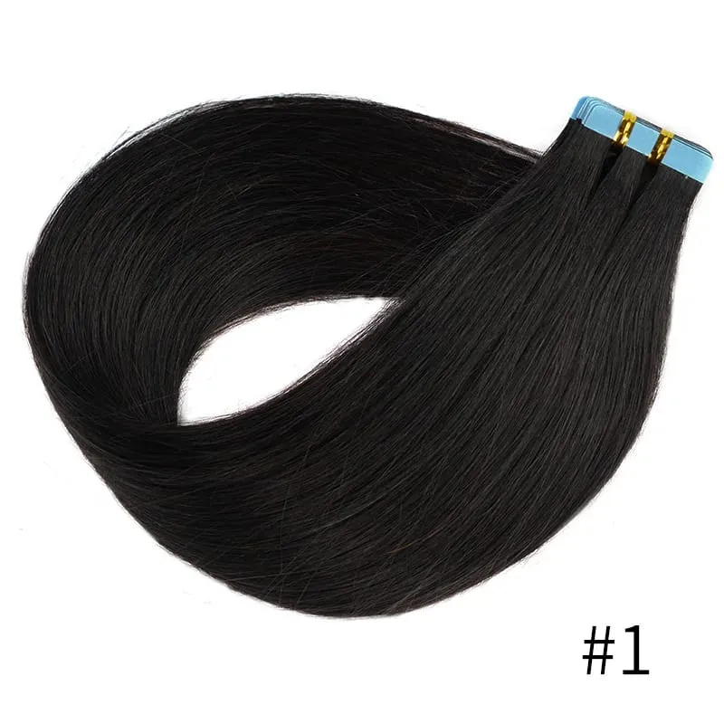 Veravicky #350 Tape in Hair Extensions Remy Human Hair Permanent Pre-taped Invisible Skin Weft Hairpieces Copper Red 20pcs/50G