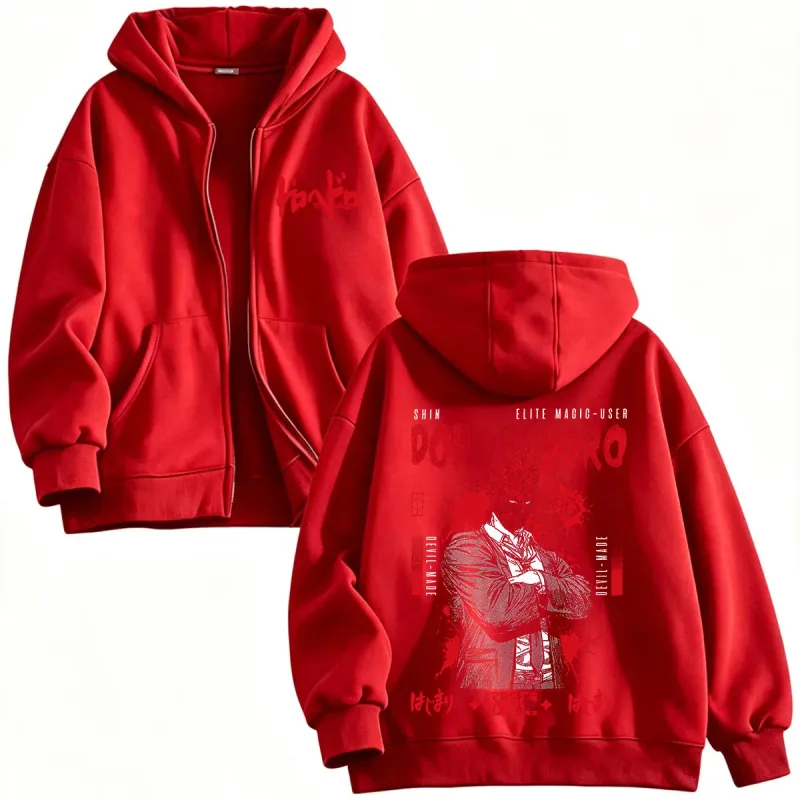 Anime Dorohedoro Kaiman Shin Zipper Hoodies Men's Women Clothing Zip Up Hooded Sweatshirts Long Sleeves Jackets Caots Streetwear