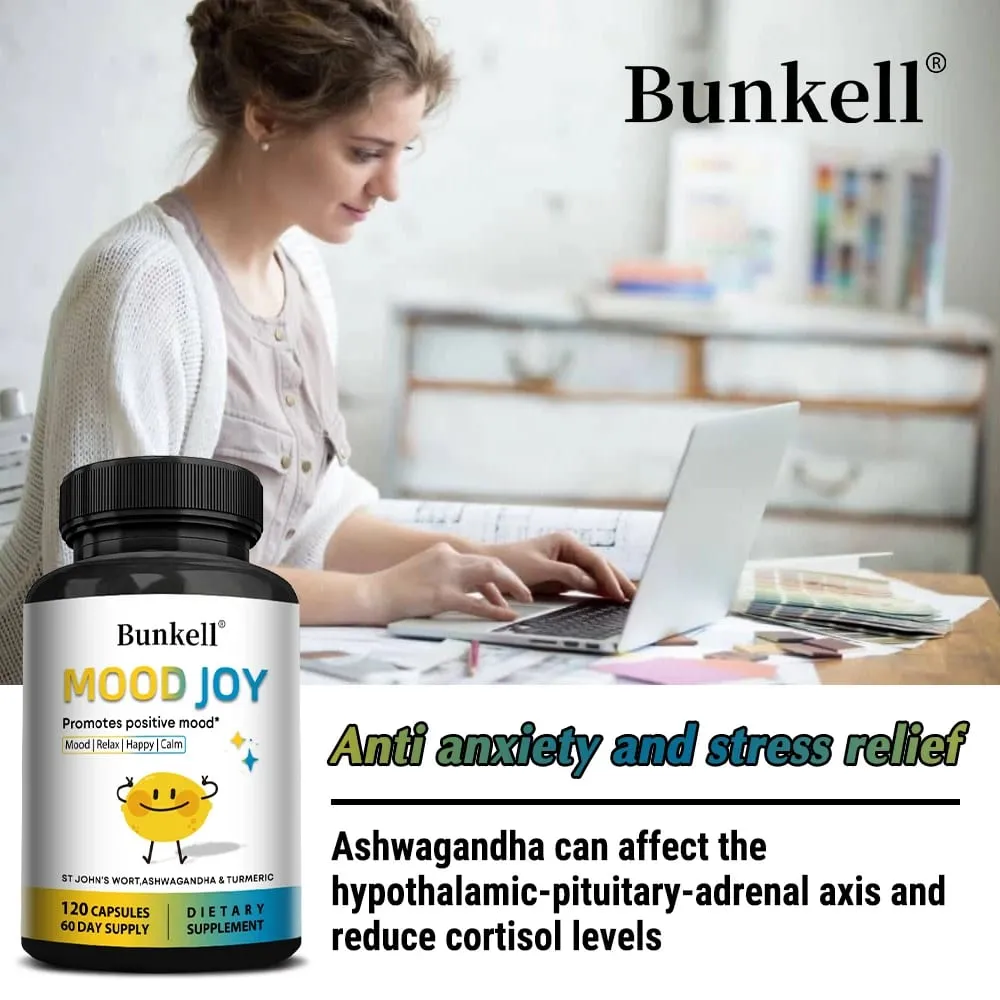 St. John's Wort Complex with Ashwagandha & Turmeric - Mood Stress Relief Calm Relaxation Mental Health & Sleep Support