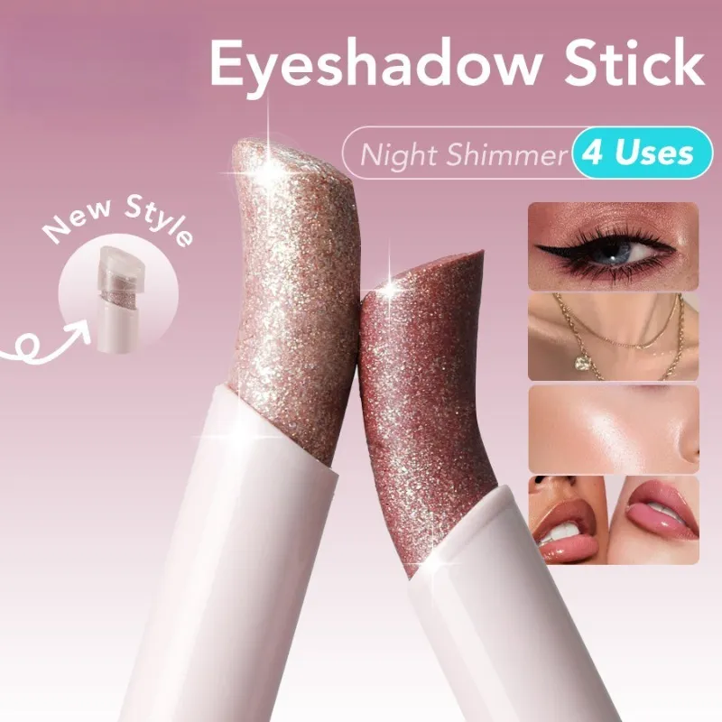 Jelly Eyeshadow Stick Holographic Pearl Shimmer and Delicate Glitter for Eye Brightening Long-Lasting Eyeshadow Highlight Stick — image 3