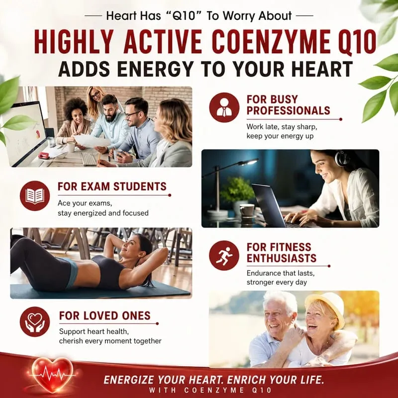 Yimiduk Premium CoQ10 500mg Supplement for Heart Function Fertility & Overall Cellular Vitality Skin Health & Immune Defense