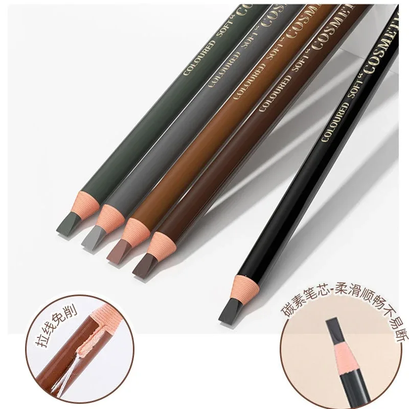 5pcs/Set Solekan Pensel Kening Penambah Kening Coklat Seni Kosmetik Warna Pensil Kalis Air Jenis Stereo Alat Kecantikan Murah