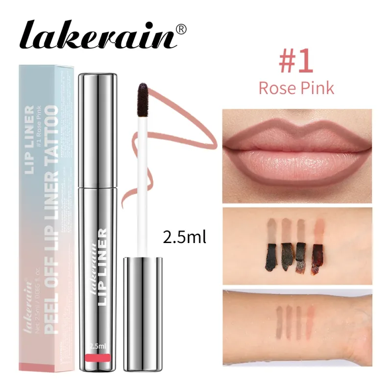 Vattentät Lip Liner Peel Off Tatuering Läppglans Vattentät Långvarig Matt Läpp Nyans Brun Kontur Avrivbar Läppar Fläck Kosmetisk