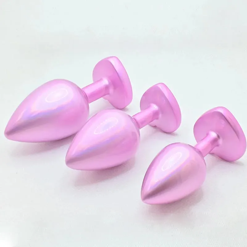 Crystal Diamond Heart Base Metal Butt Plug 3 Sizes Anal Plug Anal Trainer for Beginners Unisex Prostate Massage Adult Sex Toys