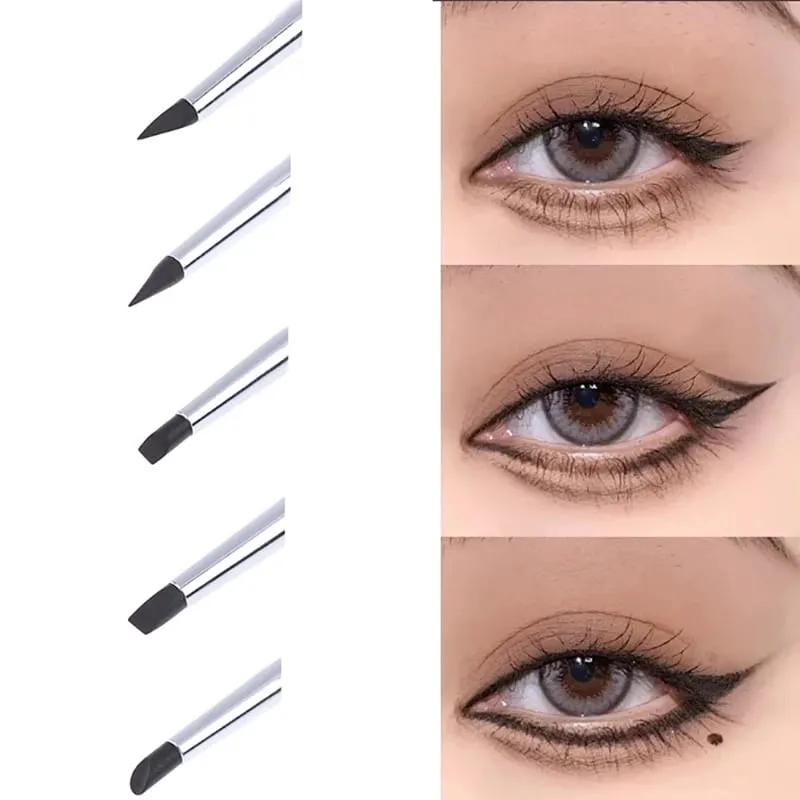 【Black Silicone Eyeliner Brush Multi-purpose Eyebrow Lipstick Brushes Easy To Use Nail Painting Pen Eyes Shaping Makeup】