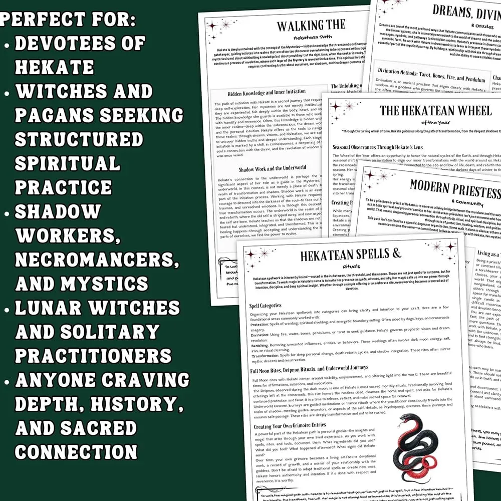 Hekate Grimoire Volume 2: 36-Page Witchcraft Workbook & Spell Journal – Hollow Earth-Inspired Witchcraft Magick Grimoire