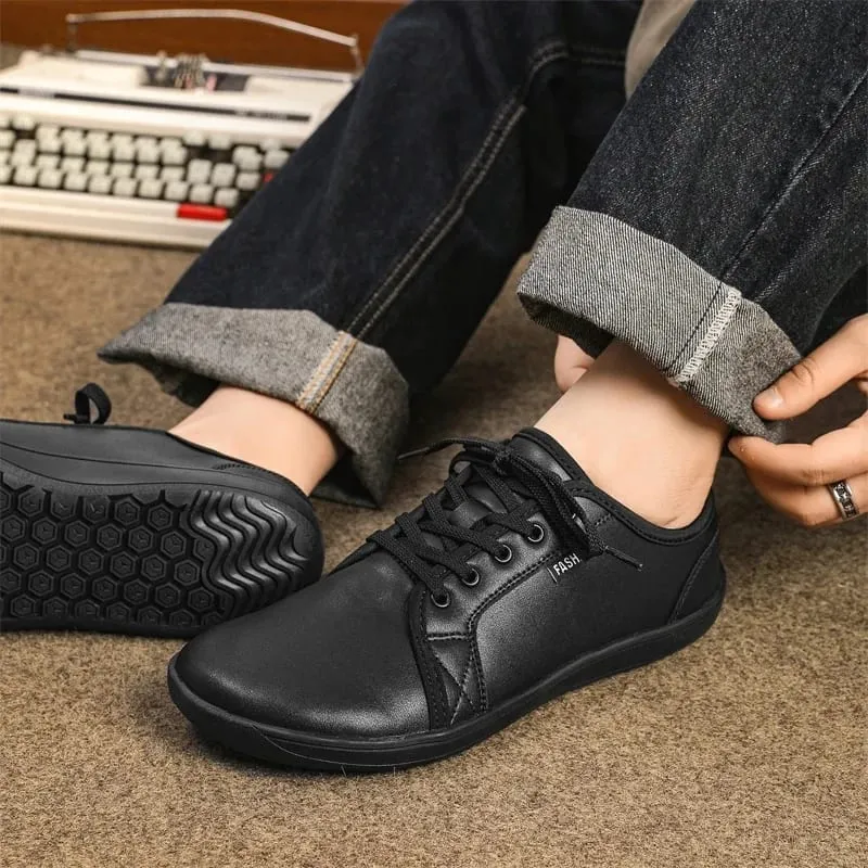 2025 New Minimalist Shoes for Men Women Wide Toe Barefoot Zero Drop Shoes Casual Artificial Leather Lightweight Walking Sneakers — image 6