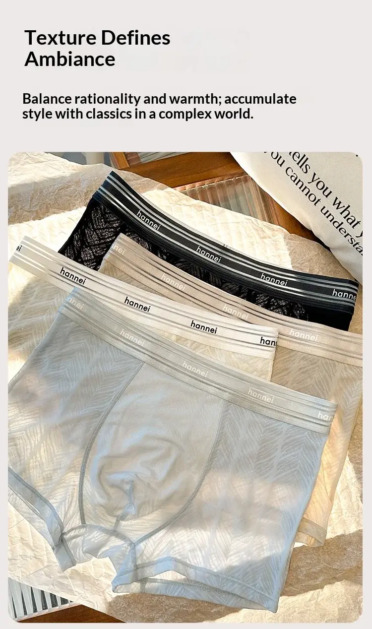 New Summer Men's Underwear, Men's Boxer Briefs, Plus Size Breathable Underwear, Thin Loose Men's Comfortable Solid Color Shorts