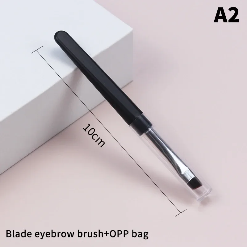 ★▲1PC Portable Eyeshadow Makeup Brushes Travel Size Makeup Brushes Eyebrow Silicone Glit Essential Cosmetic Tools With Lid