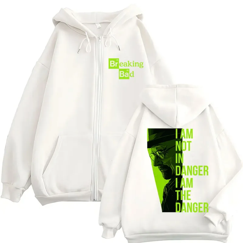 TV Series Breaking Bad Heisenberg Zip Up Hoodies I Am Not Danger I Am The Danger Men Women Tracksuit Loose Autumn Casual Coats