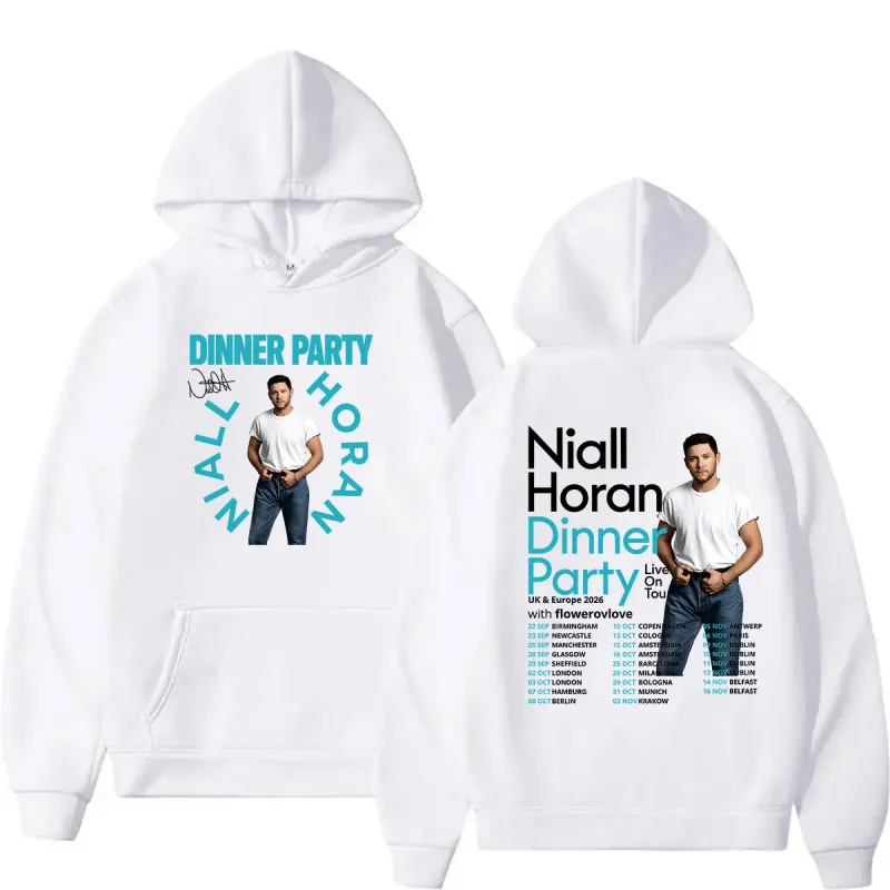 Niall Horan Dinner Party Live on Tour 2026 Hoodie Men's Hip Hop Vintage Pullover Sweatshirt Unisex Long Sleeve Oversized Hoodies