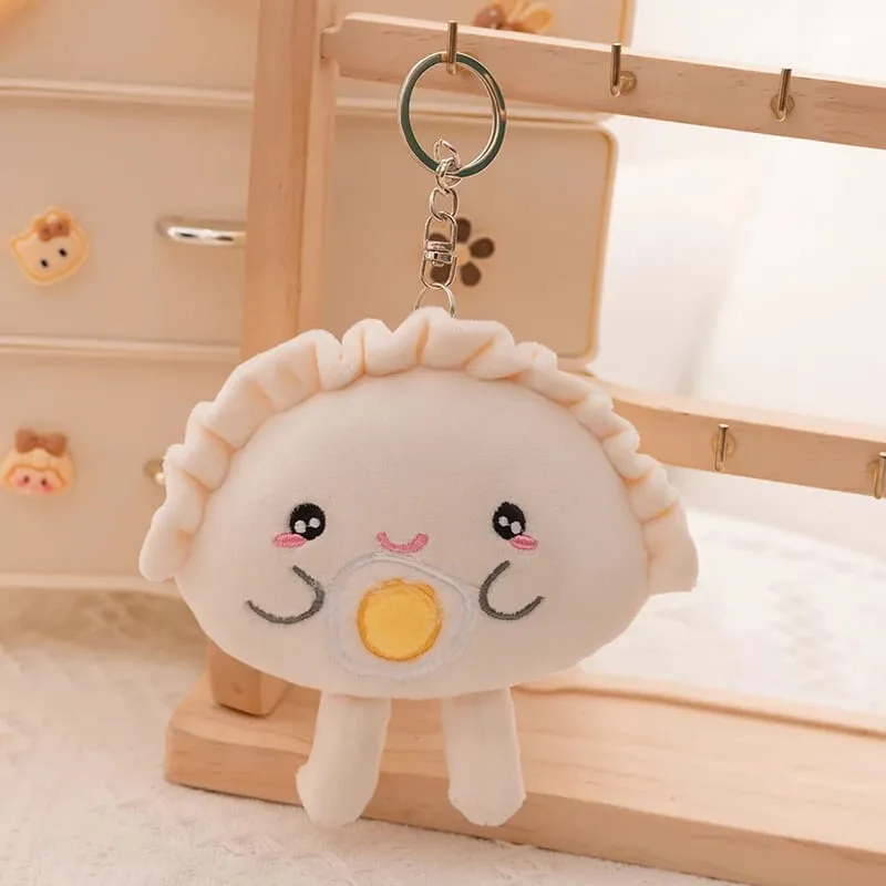Porte-clés d'oreiller en peluche de boulettes mignonnes 13/35cm, boulettes alimentaires colorées multi-saveurs, jouet doux Kawaii, boulettes frites avec cœur rouge