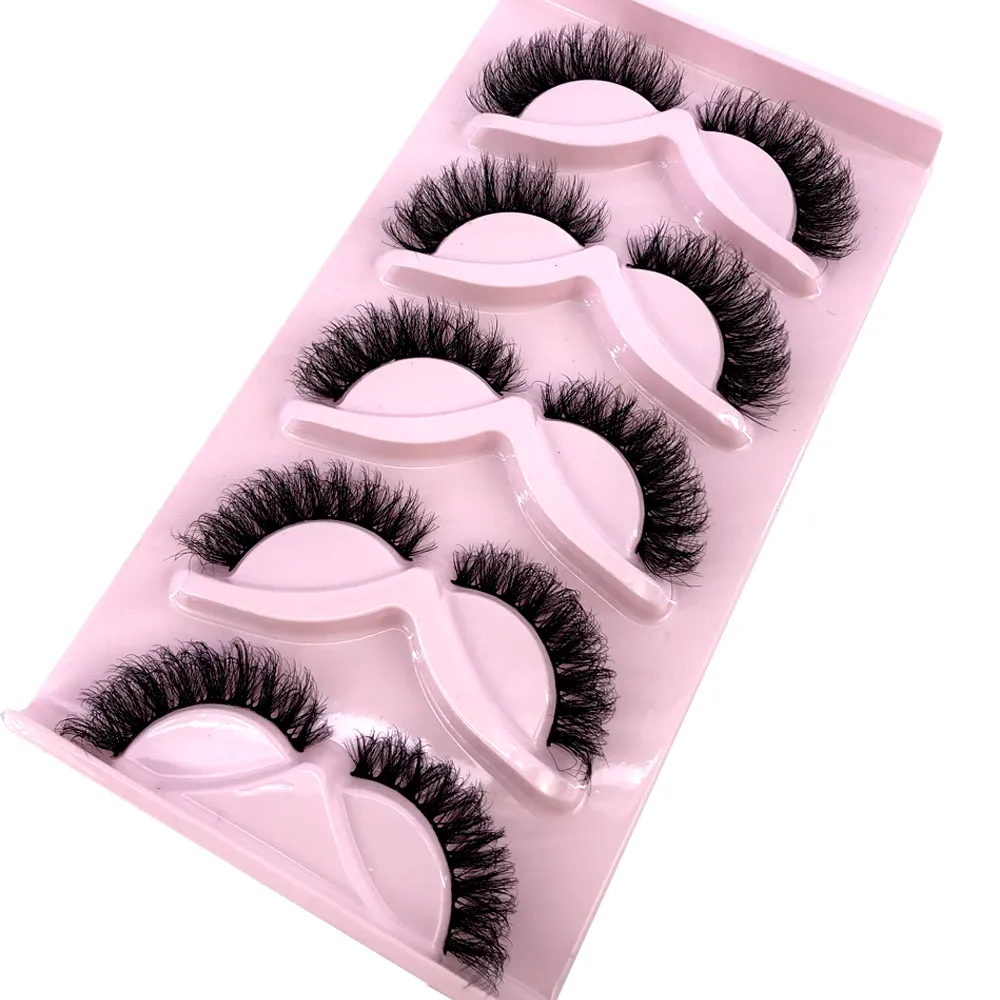 New Cat Eye Lashes 5/7/10 pairs 3D Faux Mink Eyelashes Winged Fluffy Fake Lashes Soft Natural long Full Strip Lash Make