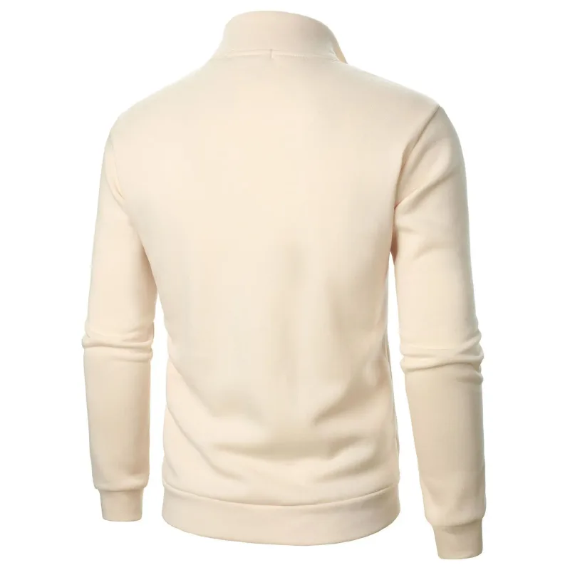Spring Autumn new Casual Half Zipper stand collar sweatshirt Trend Simple slim men Pullover long sleeve tops Men's sweatshirt