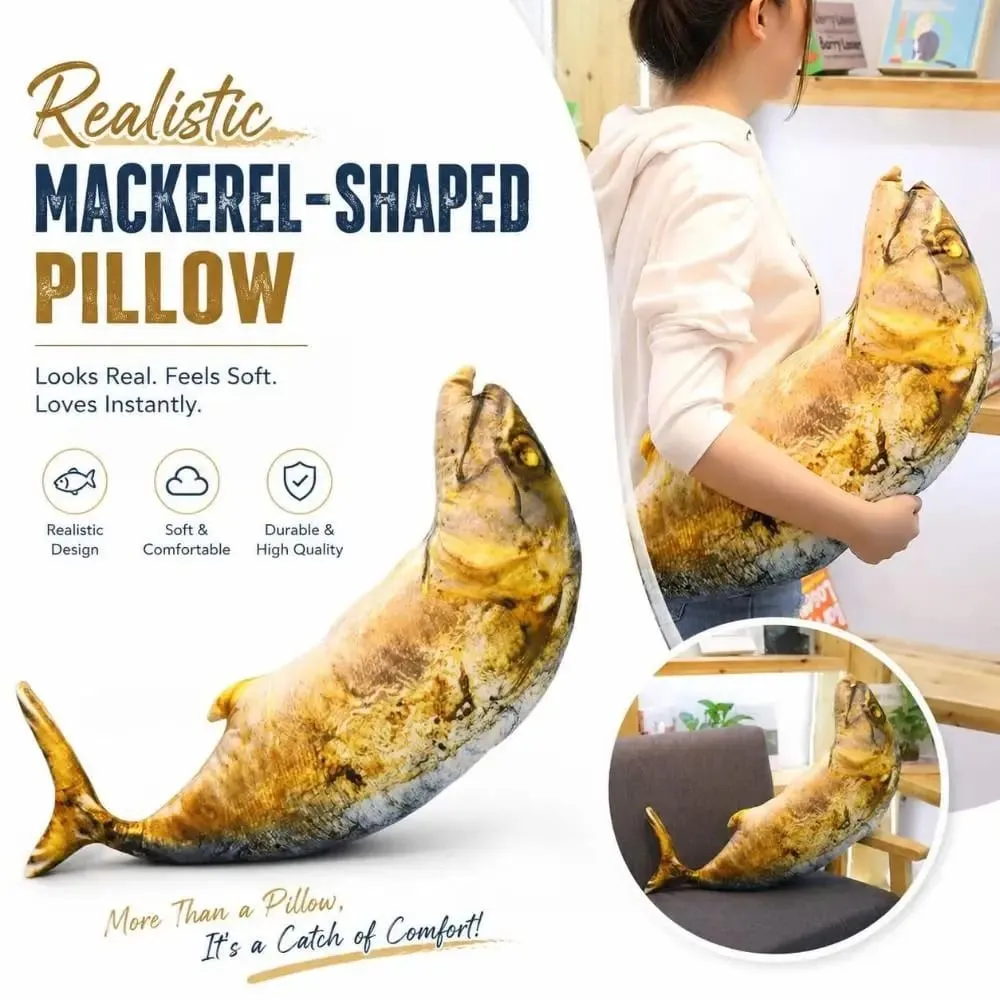 Gifts Realistic Mackerel Plush Pillow Plush Soft Stuffed Fish Plush Toy Mackerel-shaped Cat Toy Home Decor