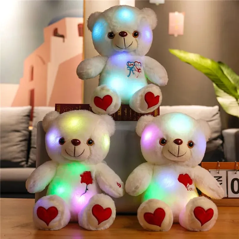 Cute Plush Light Bear Toy Tool Soft Present Birthday Gift Light LED Stuffed Animals Plush Toy Colorful Glowing Festival Gift