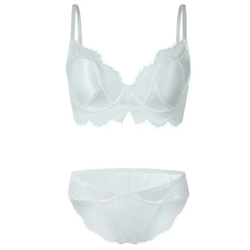 Elegant French Satin Lace Bra Sexy Push Up Minimizer Full Coverage Anti Sagging Wireless Thin Luxury Lingerie 32-38AB