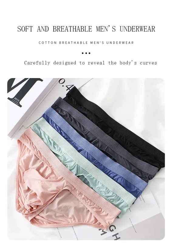 Slips d'été en soie glacée pour hommes, transparents, sans couture, à séchage rapide, culottes respirantes, sous-vêtements Ultra-fins