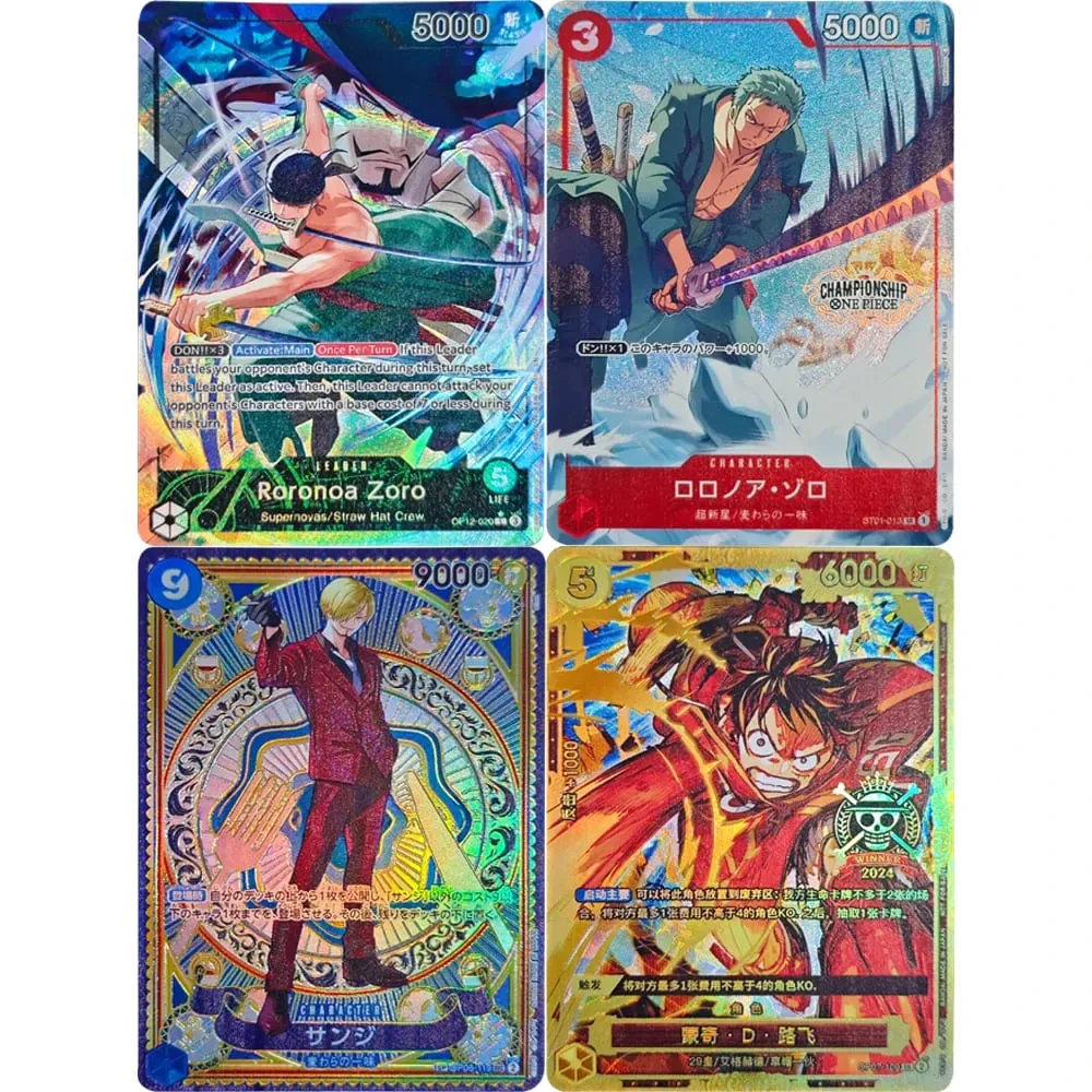 Anime OPCG Collection Card Leader Roronoa Zoro Parallel OP12-020 L Legacy of The Master Card English Full Art Textured Gift Toy — image 1