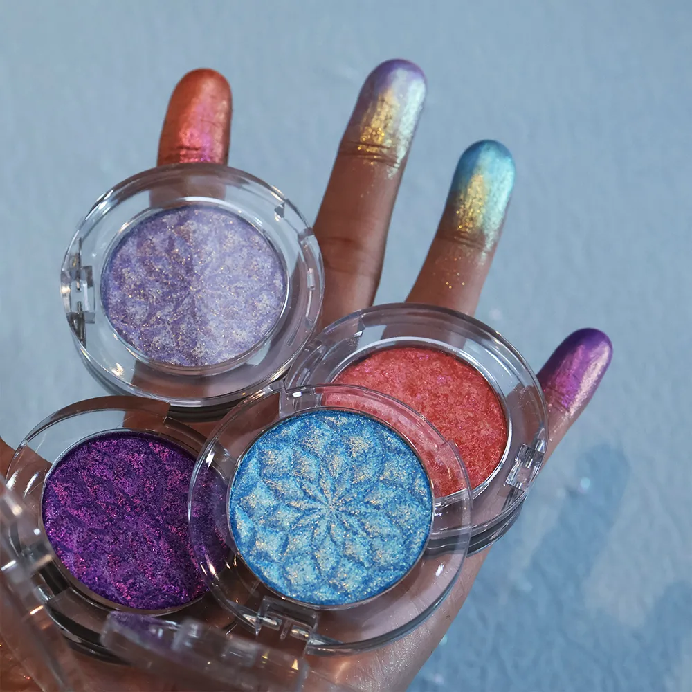 Chameleon Eye Palette Eyeshadow Palette - Customizable Duochrome Pressed Eyeshadow Set Glitter Infused Pearlescent Finish Pri