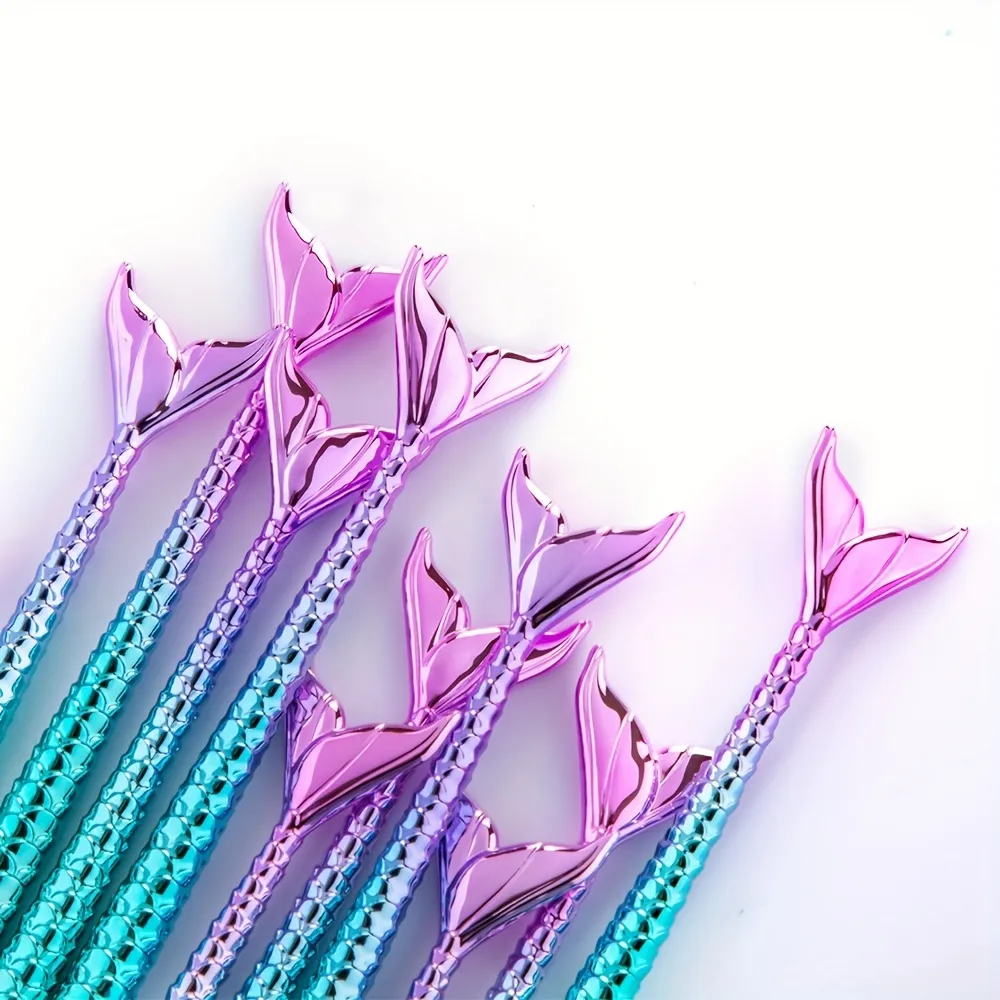 1/10Pcs Makeup Brushes Set -3D Mermaid Makeup Brush Eyeshadow Brushes Cosmetic Brushes Eyeshadow Eyeliner Blush Concealer