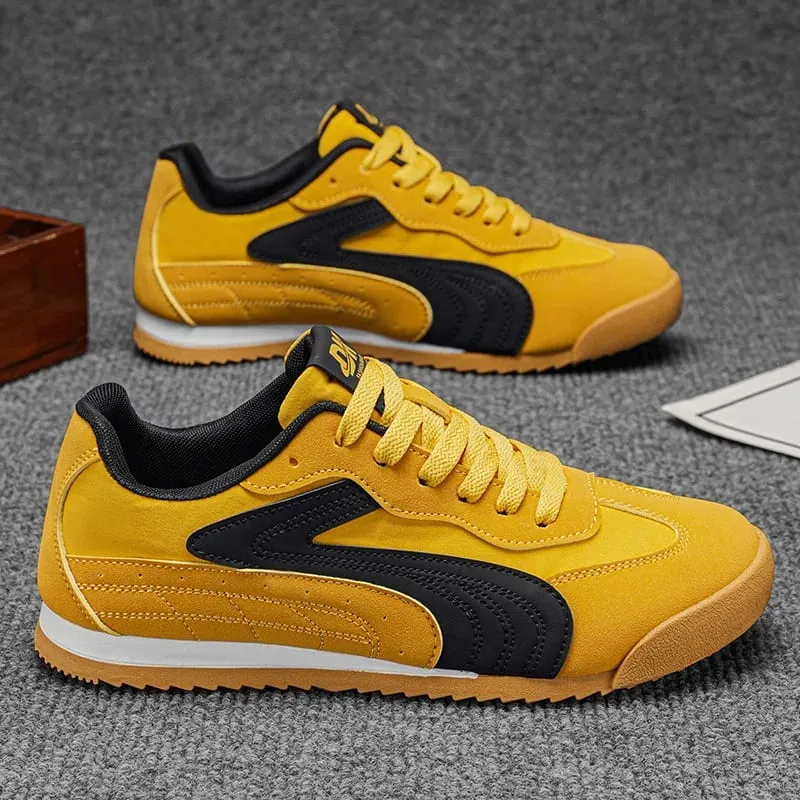 Low-Top Retro German Training Shoes for Men Color-Blocked Breathable Soft-Soled Casual Sneakers