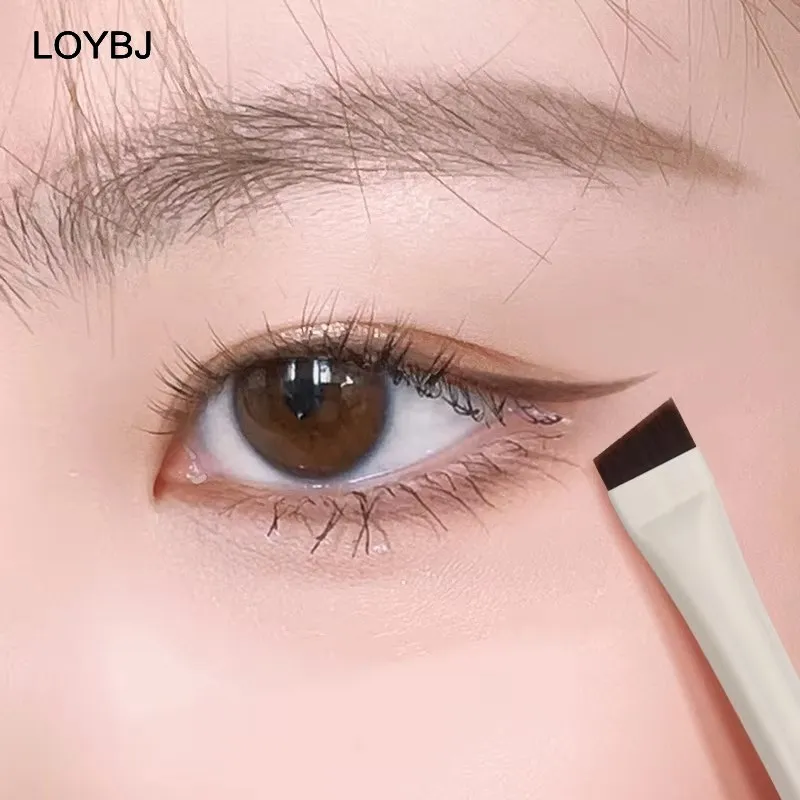 Upgrade Blade Eyeliner Brush Set Ultra Thin Fine Angle Flat Eyebrow Brush Under The Eye Place Precise Detail Brushes Ivory