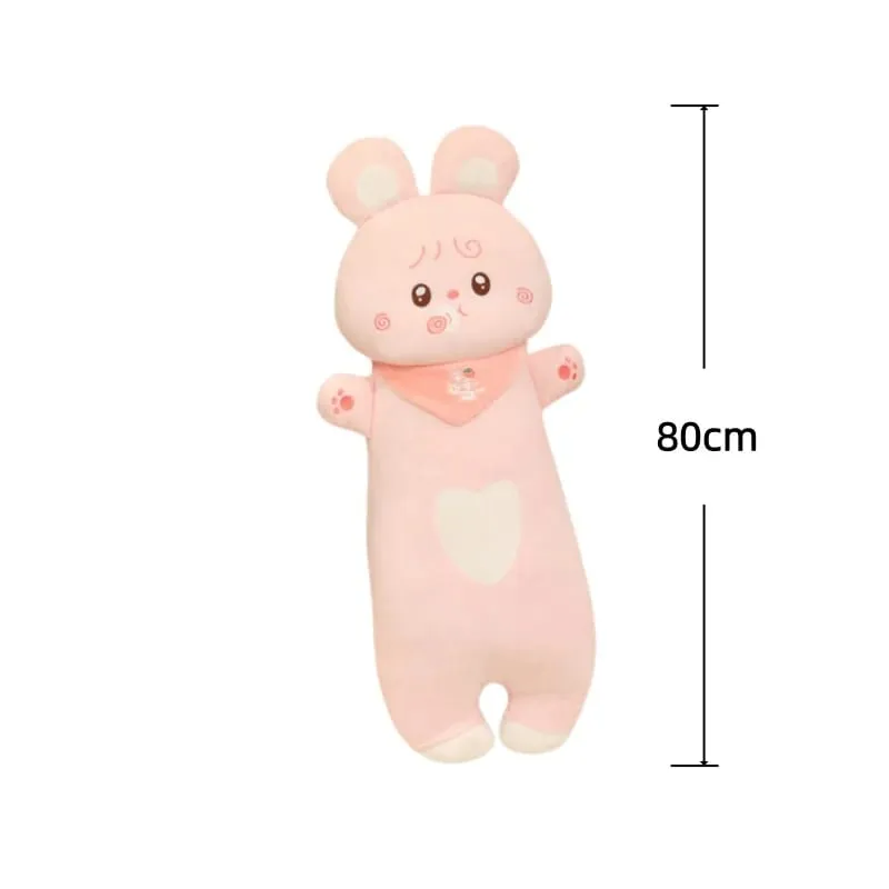 Aninimal Plush Pillow 60/80cm Rabbit Pig Bear Stuffed Cushion Kawaii Home Decor Toys Accompany Sleep Toy Birthday Surprise Gift