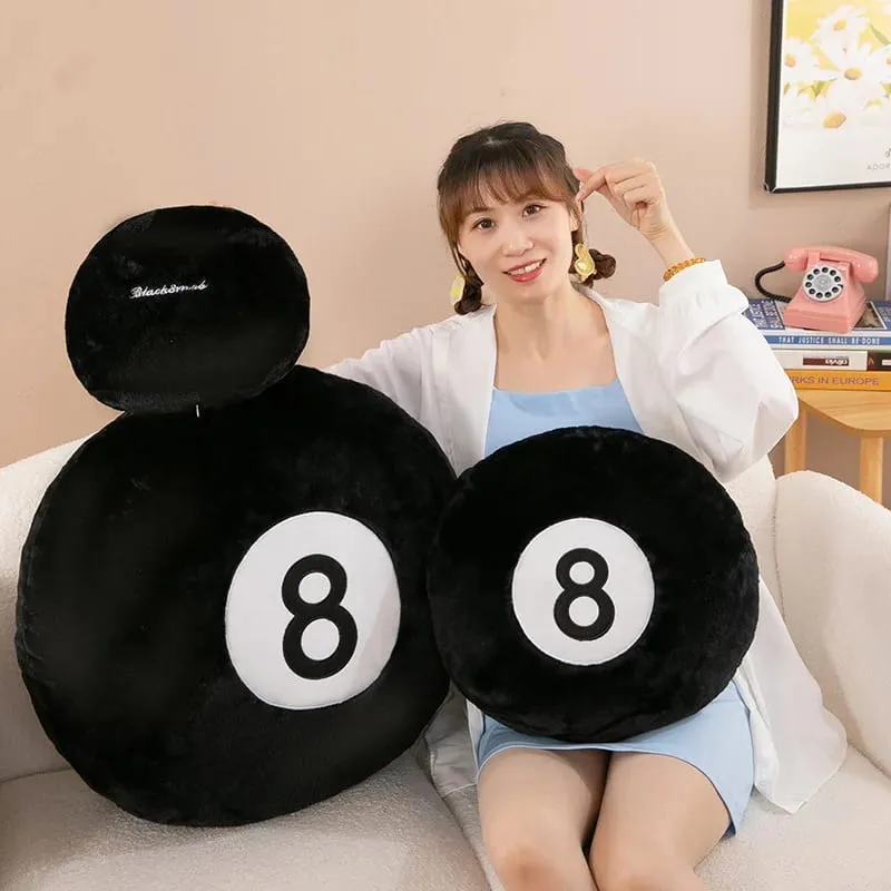 Nice Simulation Billiards 8 Ball Plush Pillow Stuffed Soft Eight Pool Players Home Decor Indoor Sport Creative Gift — image 2