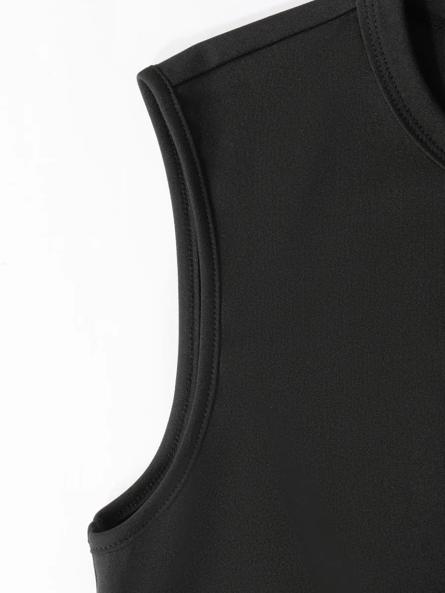 Women Casual Dresses Sleeveless Solid Color Form Fitting Bodycon Mini Dress Elegant Chic Summer Office Party Breathable Dress