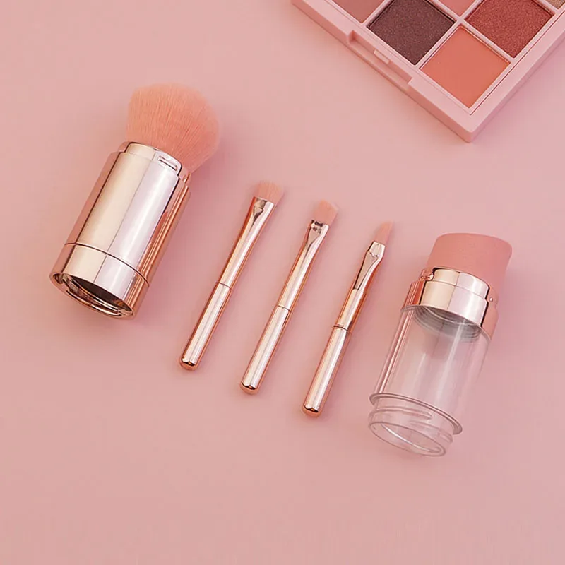 Přenosné vysouvací štětce na make-up 5 v 1 pro make-up štětce na make-up na rty na rty s sypkým pudrovým práškem — image 2