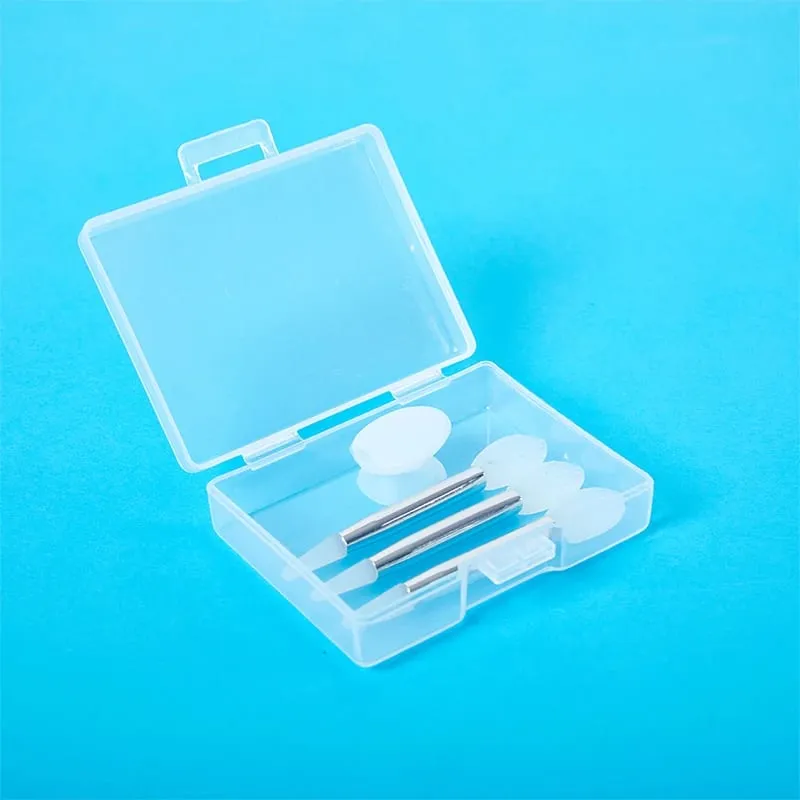 3 Pieces Of Soft Silicone Double Head Lip Mask Brush With Sucker Dust Cover Makeup Brushes With Storage Box
