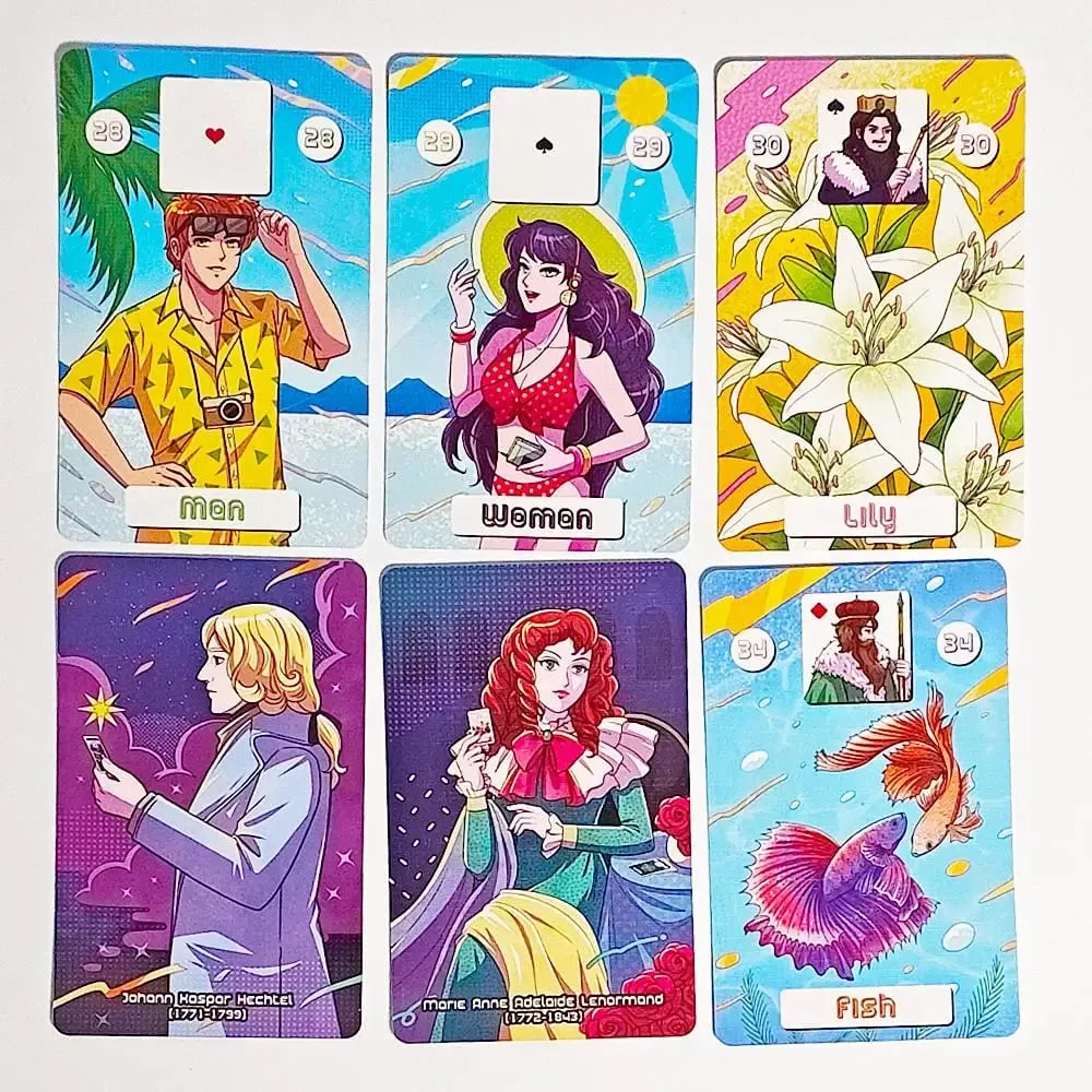 Back To The 80's Lenormand Deck 9*6cm Printed on 350GSM Double-embossed Cardstock 36 Pcs Lenormand Cards + 2 Special Cards