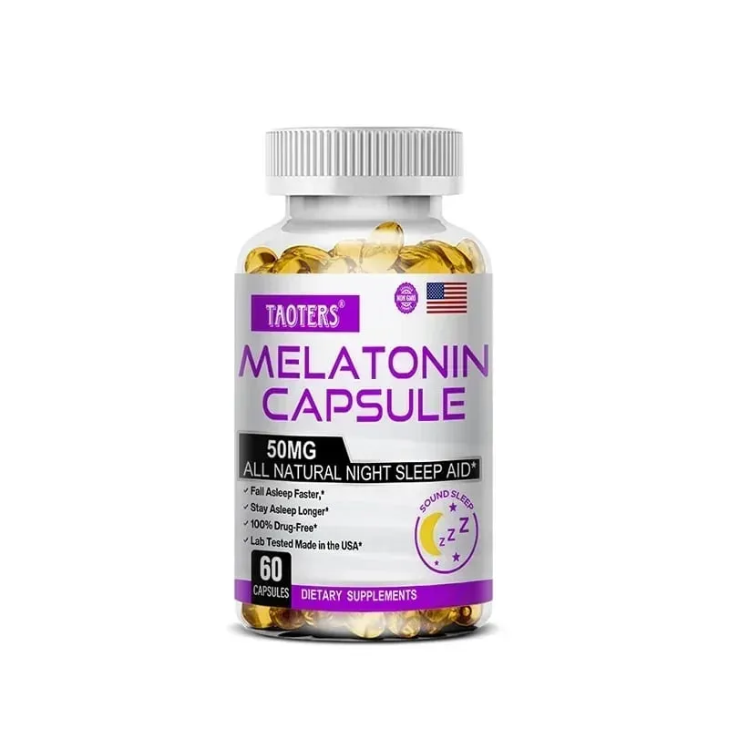 Melatonin Capsules 50mg - Promote Falling Asleep Quickly Calm The Mind Natural Sleep Aid Supplement