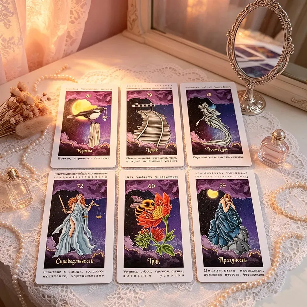 Opakyд Noдhoдyhuя Tarot Cards Russian Edition Divination Board Game with Guidebook Perfect for Meditation & Intuitive Read