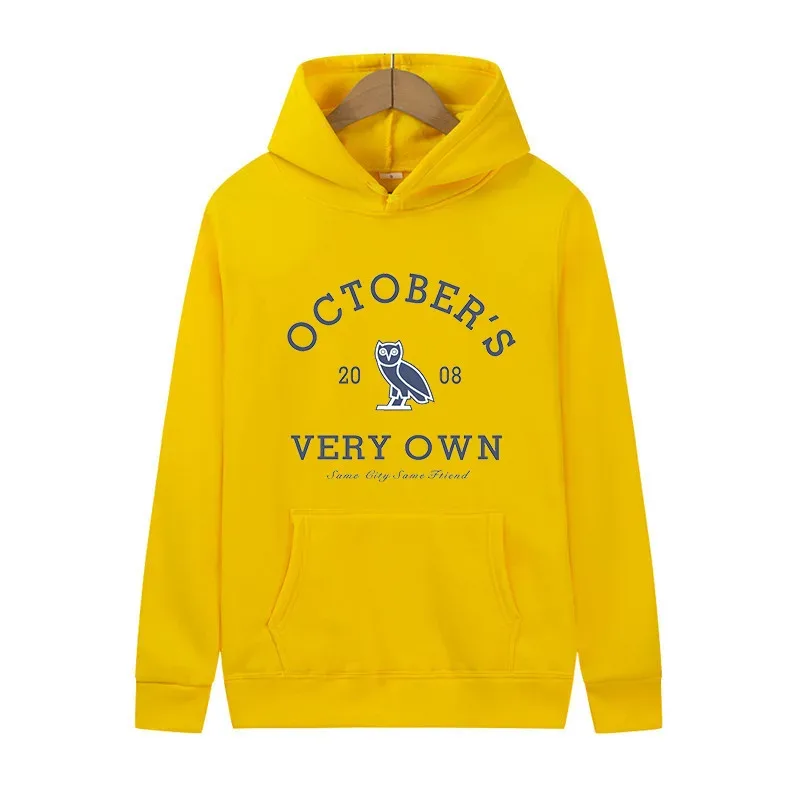 October's Very Own Owl Print Hoodie Unisex Men Women Casual Pullover Long Sleeve Streetwear Fleece Hooded Sweatshirt With Pocket