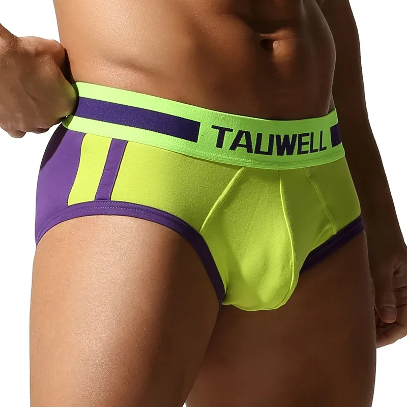 Men's Triangle Underwear, Tight Fitting, Low Waist, Color Blocking, Sexy, Youthful, Breathable and Comfortable