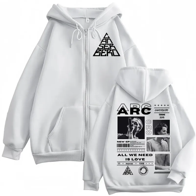 Canserbero All We Need Is Love Muerte Vida Merch Zipper Hoodie Herrenmode Hip Hop Zip Up Sweatshirts Lässige Fleecepullover — image 6