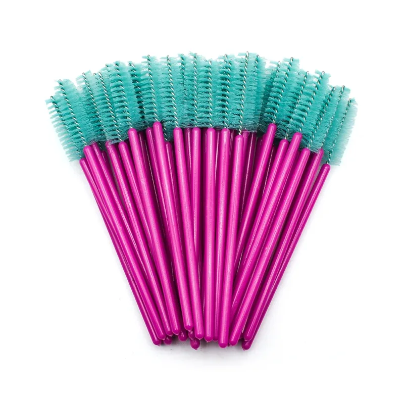 50pcs Disposable Eyelash Brushes Extension Rose Red Eyebrow Brush Mascara Wand Eye Lashes Cosmetic Tool Set Makeup Beauty