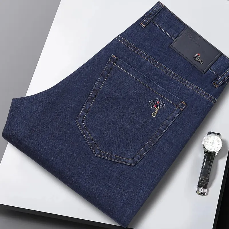 Nye mænds sommer ultratynde jeans Mode Business Komfortable bløde afslappede denimbukser Lette elastiske bukser med lige ben